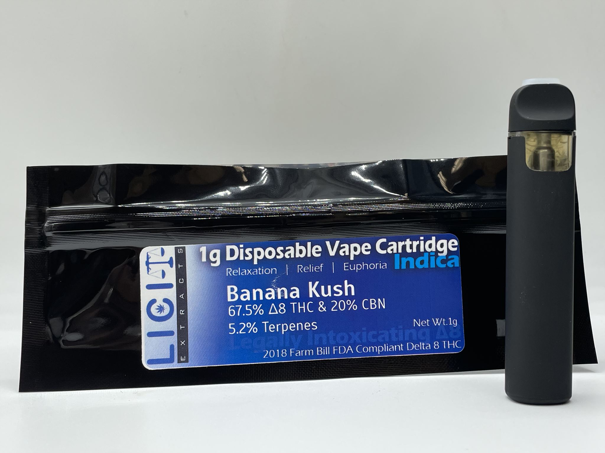 Banana Kush Delta 8 THC Disposable Vape Cart 1gm